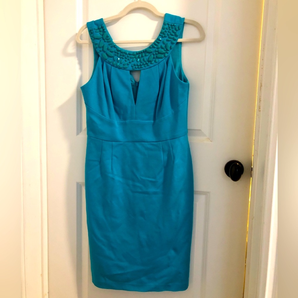 Trina Turk Blue Sleeveless Sheath Dress US 8